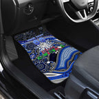 Merry Christmas Bulldogs Car Mats Aboriginal Santa Rugby Mascot - Canterbury Bankstown