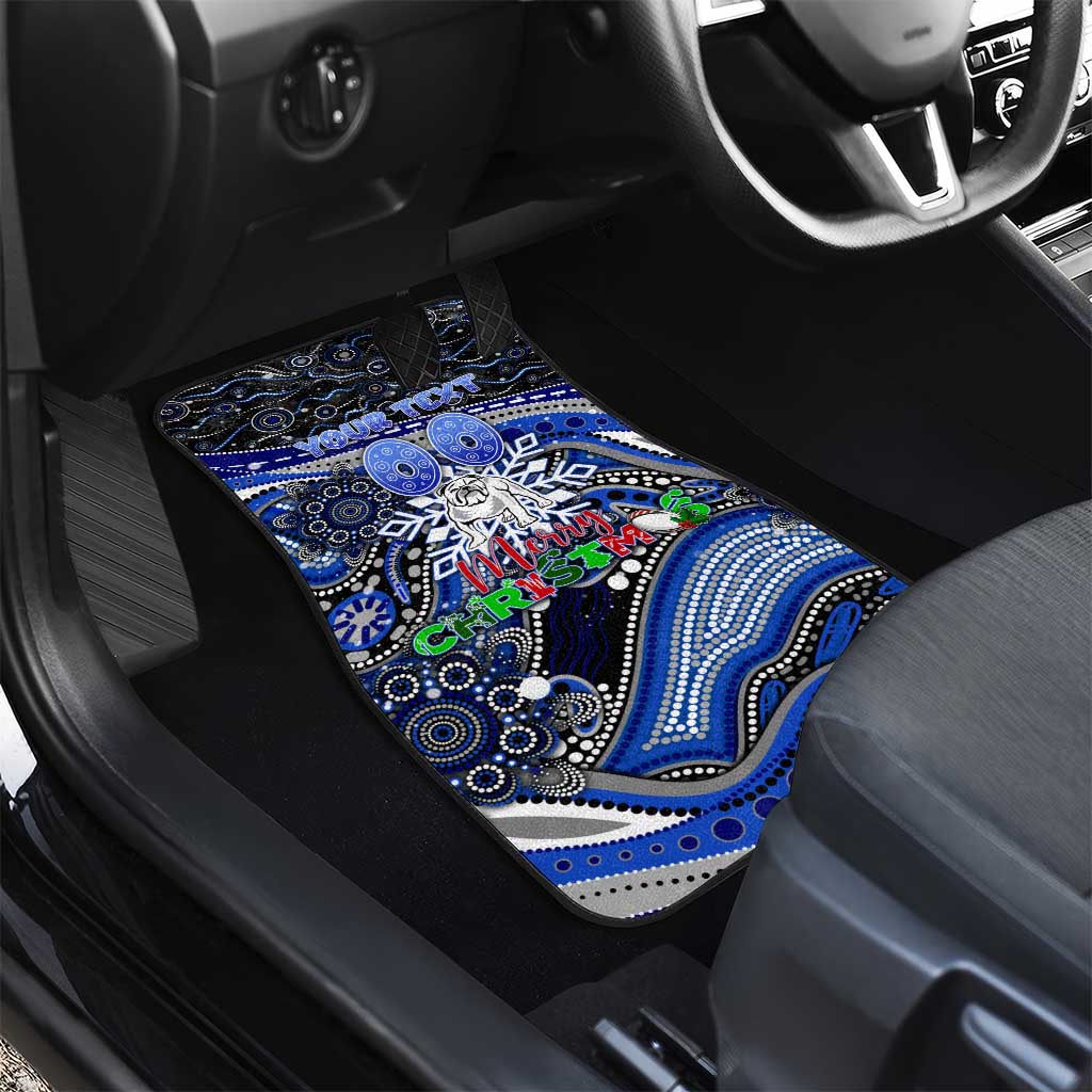 Merry Christmas Bulldogs Car Mats Aboriginal Santa Rugby Mascot - Canterbury Bankstown