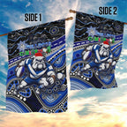 Merry Christmas Bulldogs Garden Flag Aboriginal Santa Rugby Mascot - Canterbury Bankstown