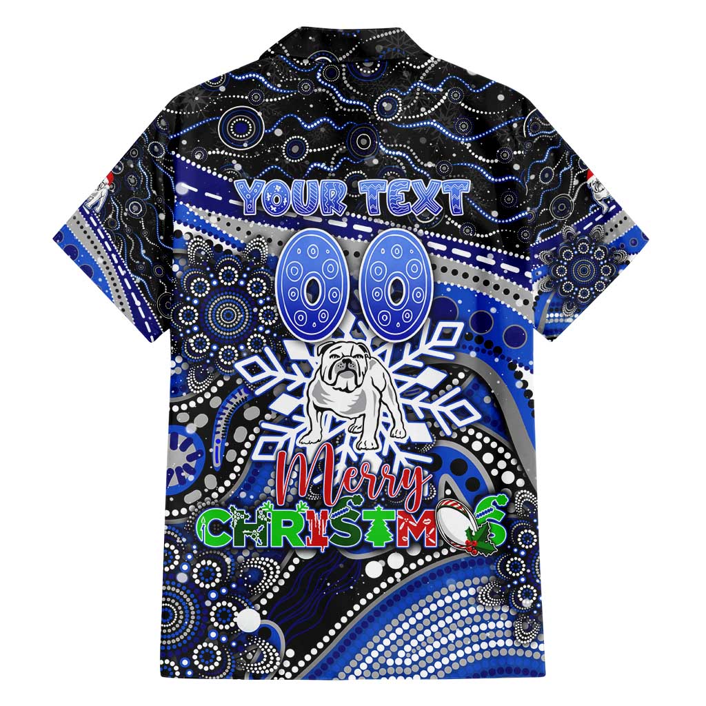 Merry Christmas Bulldogs Hawaiian Shirt Aboriginal Santa Rugby Mascot - Canterbury Bankstown