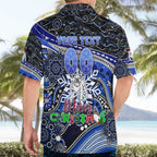 Merry Christmas Bulldogs Hawaiian Shirt Aboriginal Santa Rugby Mascot - Canterbury Bankstown