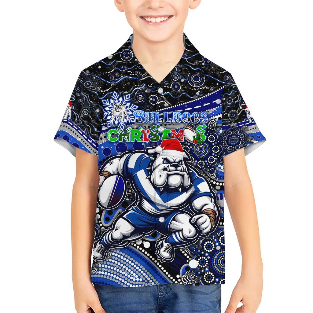 Merry Christmas Bulldogs Hawaiian Shirt Aboriginal Santa Rugby Mascot - Canterbury Bankstown