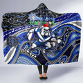 Merry Christmas Bulldogs Hooded Blanket Aboriginal Santa Rugby Mascot - Canterbury Bankstown
