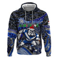 Merry Christmas Bulldogs Hoodie Aboriginal Santa Rugby Mascot - Canterbury Bankstown
