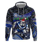 Merry Christmas Bulldogs Hoodie Aboriginal Santa Rugby Mascot - Canterbury Bankstown