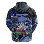 Merry Christmas Bulldogs Hoodie Aboriginal Santa Rugby Mascot - Canterbury Bankstown