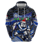 Merry Christmas Bulldogs Hoodie Aboriginal Santa Rugby Mascot - Canterbury Bankstown