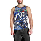 Merry Christmas Bulldogs Men Tank Top Aboriginal Santa Rugby Mascot - Canterbury Bankstown