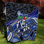 Merry Christmas Bulldogs Quilt Aboriginal Santa Rugby Mascot - Canterbury Bankstown