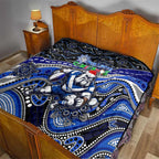 Merry Christmas Bulldogs Quilt Aboriginal Santa Rugby Mascot - Canterbury Bankstown