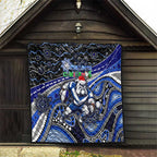 Merry Christmas Bulldogs Quilt Aboriginal Santa Rugby Mascot - Canterbury Bankstown