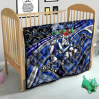 Merry Christmas Bulldogs Quilt Aboriginal Santa Rugby Mascot - Canterbury Bankstown