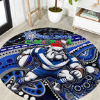 Merry Christmas Bulldogs Round Carpet Aboriginal Santa Rugby Mascot - Canterbury Bankstown