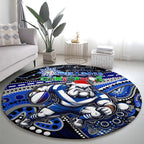 Merry Christmas Bulldogs Round Carpet Aboriginal Santa Rugby Mascot - Canterbury Bankstown