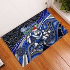 Merry Christmas Bulldogs Rubber Doormat Aboriginal Santa Rugby Mascot - Canterbury Bankstown
