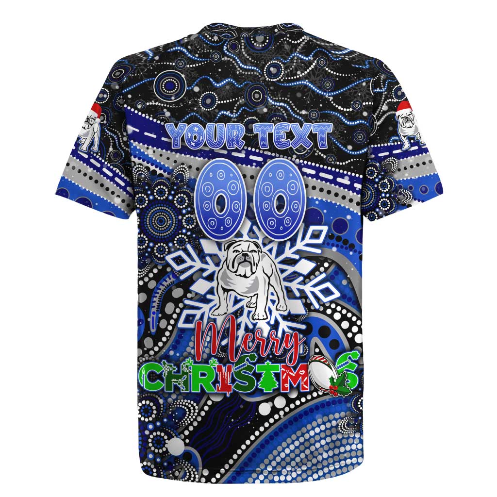 Merry Christmas Bulldogs Rugby Jersey Aboriginal Santa Rugby Mascot - Canterbury Bankstown