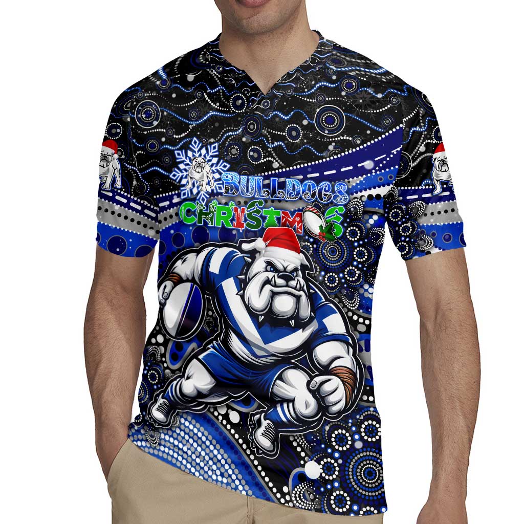 Merry Christmas Bulldogs Rugby Jersey Aboriginal Santa Rugby Mascot - Canterbury Bankstown