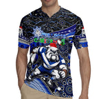 Merry Christmas Bulldogs Rugby Jersey Aboriginal Santa Rugby Mascot - Canterbury Bankstown
