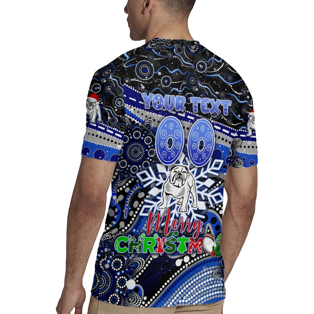 Merry Christmas Bulldogs Rugby Jersey Aboriginal Santa Rugby Mascot - Canterbury Bankstown