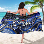 Merry Christmas Bulldogs Sarong Aboriginal Santa Rugby Mascot - Canterbury Bankstown