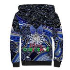 Merry Christmas Bulldogs Sherpa Hoodie Aboriginal Santa Rugby Mascot - Canterbury Bankstown