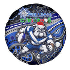 Merry Christmas Bulldogs Spare Tire Cover Aboriginal Santa Rugby Mascot - Canterbury Bankstown
