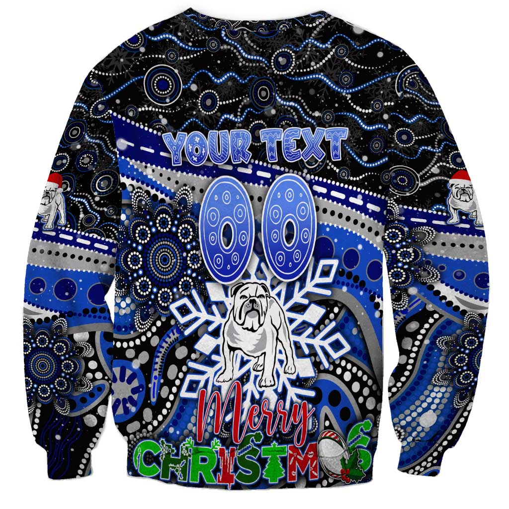 Merry Christmas Bulldogs Sweatshirt Aboriginal Santa Rugby Mascot - Canterbury Bankstown