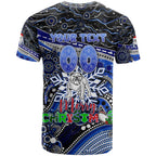 Merry Christmas Bulldogs T Shirt Aboriginal Santa Rugby Mascot - Canterbury Bankstown