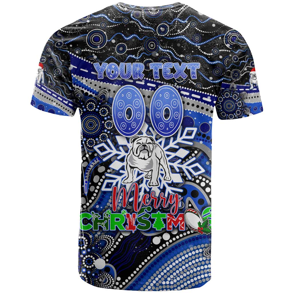 Merry Christmas Bulldogs T Shirt Aboriginal Santa Rugby Mascot - Canterbury Bankstown