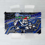 Merry Christmas Bulldogs Tablecloth Aboriginal Santa Rugby Mascot - Canterbury Bankstown
