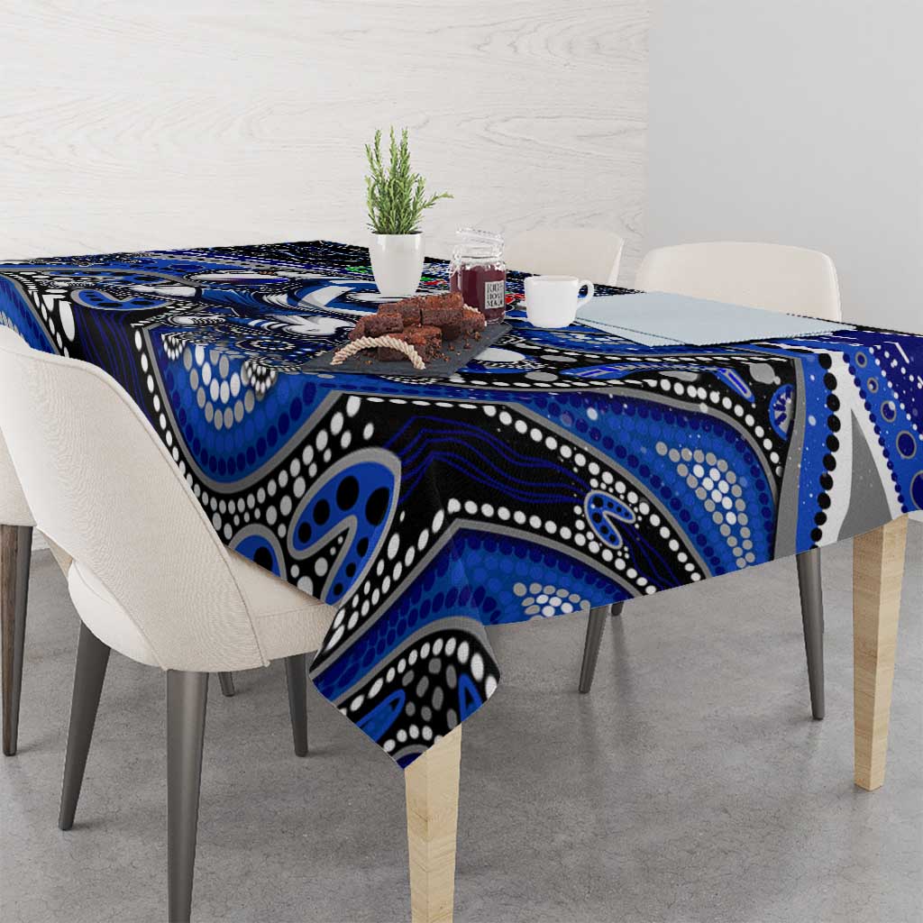 Merry Christmas Bulldogs Tablecloth Aboriginal Santa Rugby Mascot - Canterbury Bankstown