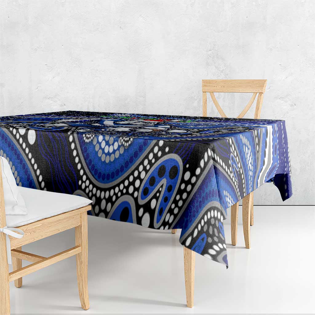 Merry Christmas Bulldogs Tablecloth Aboriginal Santa Rugby Mascot - Canterbury Bankstown