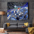 Merry Christmas Bulldogs Tapestry Aboriginal Santa Rugby Mascot - Canterbury Bankstown