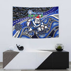 Merry Christmas Bulldogs Tapestry Aboriginal Santa Rugby Mascot - Canterbury Bankstown