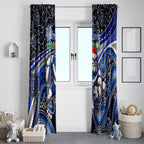 Merry Christmas Bulldogs Window Curtain Aboriginal Santa Rugby Mascot - Canterbury Bankstown