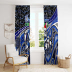 Merry Christmas Bulldogs Window Curtain Aboriginal Santa Rugby Mascot - Canterbury Bankstown