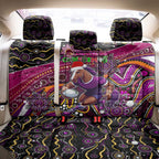 Merry Christmas Broncos Back Car Seat Cover Aboriginal Santa Rugby Mascot - Brisbane