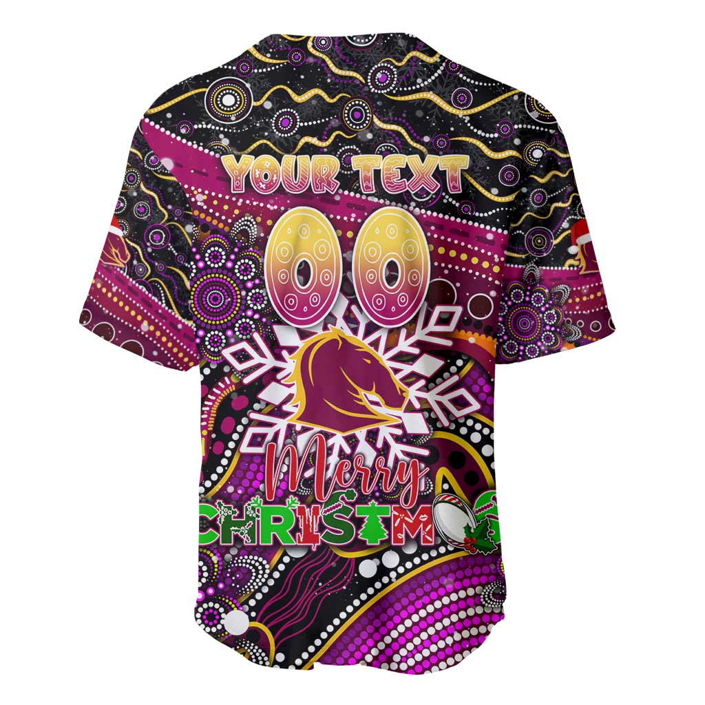 Merry Christmas Broncos Baseball Jersey Aboriginal Santa Rugby Mascot - Brisbane