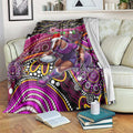 Merry Christmas Broncos Blanket Aboriginal Santa Rugby Mascot - Brisbane