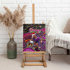Merry Christmas Broncos Canvas Wall Art Aboriginal Santa Rugby Mascot - Brisbane