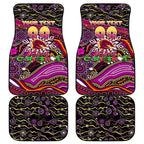 Merry Christmas Broncos Car Mats Aboriginal Santa Rugby Mascot - Brisbane