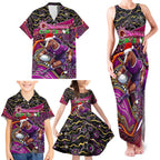 Merry Christmas Broncos Family Matching Tank Maxi Dress and Hawaiian Shirt Aboriginal Santa Rugby Mascot - Brisbane