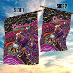 Merry Christmas Broncos Garden Flag Aboriginal Santa Rugby Mascot - Brisbane