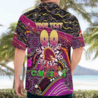 Merry Christmas Broncos Hawaiian Shirt Aboriginal Santa Rugby Mascot - Brisbane