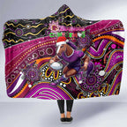 Merry Christmas Broncos Hooded Blanket Aboriginal Santa Rugby Mascot - Brisbane