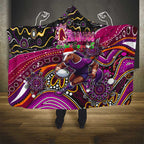 Merry Christmas Broncos Hooded Blanket Aboriginal Santa Rugby Mascot - Brisbane
