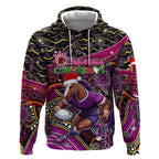 Merry Christmas Broncos Hoodie Aboriginal Santa Rugby Mascot - Brisbane