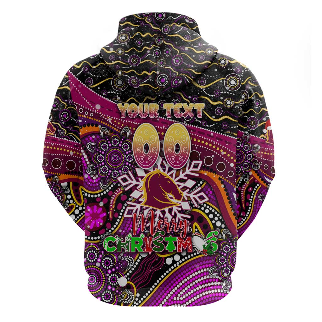 Merry Christmas Broncos Hoodie Aboriginal Santa Rugby Mascot - Brisbane