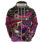 Merry Christmas Broncos Hoodie Aboriginal Santa Rugby Mascot - Brisbane