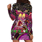 Merry Christmas Broncos Hoodie Dress Aboriginal Santa Rugby Mascot - Brisbane